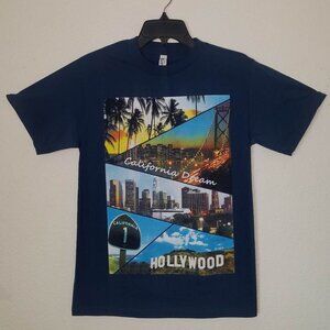 New "California Dream Hollywood" Unisex Silkscreen T-Shirt – Small–3XL